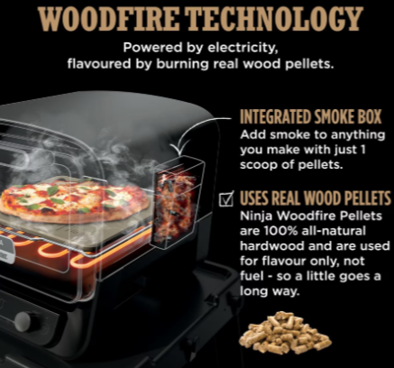 Ninja Woodfire Outdoor Oven, Artisan Pizza Maker and BBQ Smoker with Stand & Cover