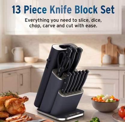 Ninja StaySharp 13-Piece Knife Block Set & Removable Sharpener - Cyberspace