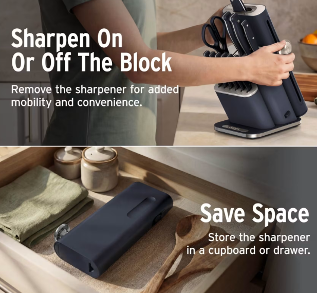 Ninja StaySharp 13-Piece Knife Block Set & Removable Sharpener - Cyberspace
