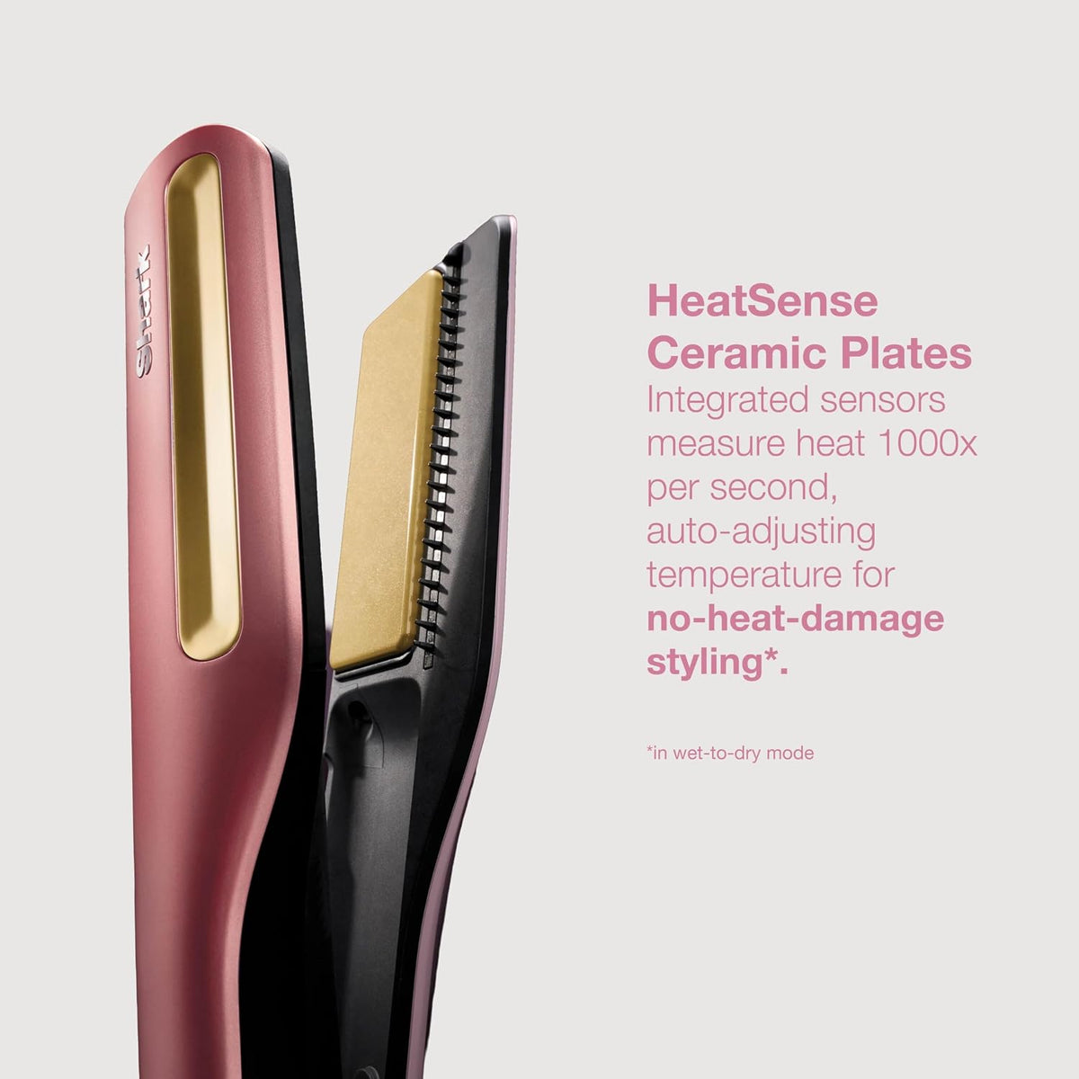 Shark SilkiPro Hair Straightener & Dryer with Storage Case - Rose Petal
