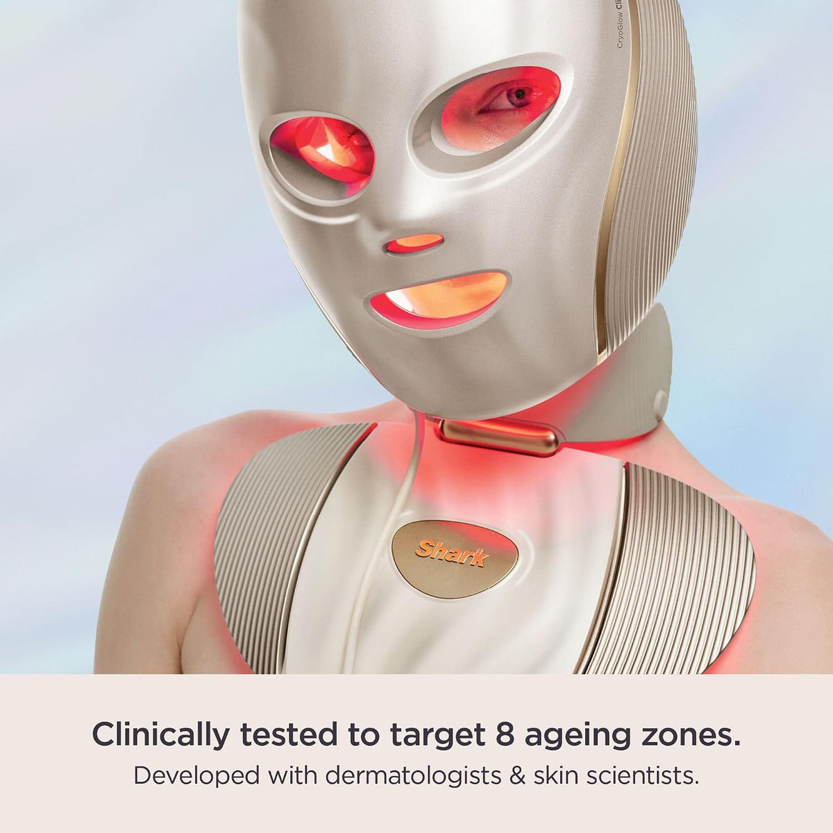 New Shark CryoGlow Clinic LED Face + Body System - White Gold