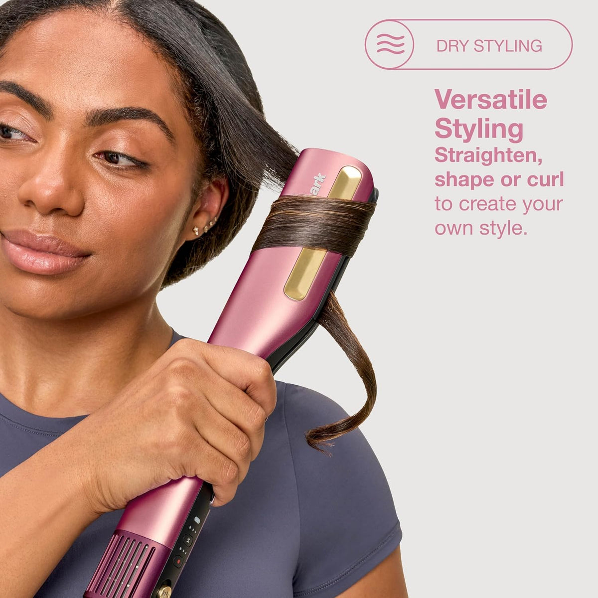 Shark SilkiPro Hair Straightener & Dryer with Storage Case - Rose Petal