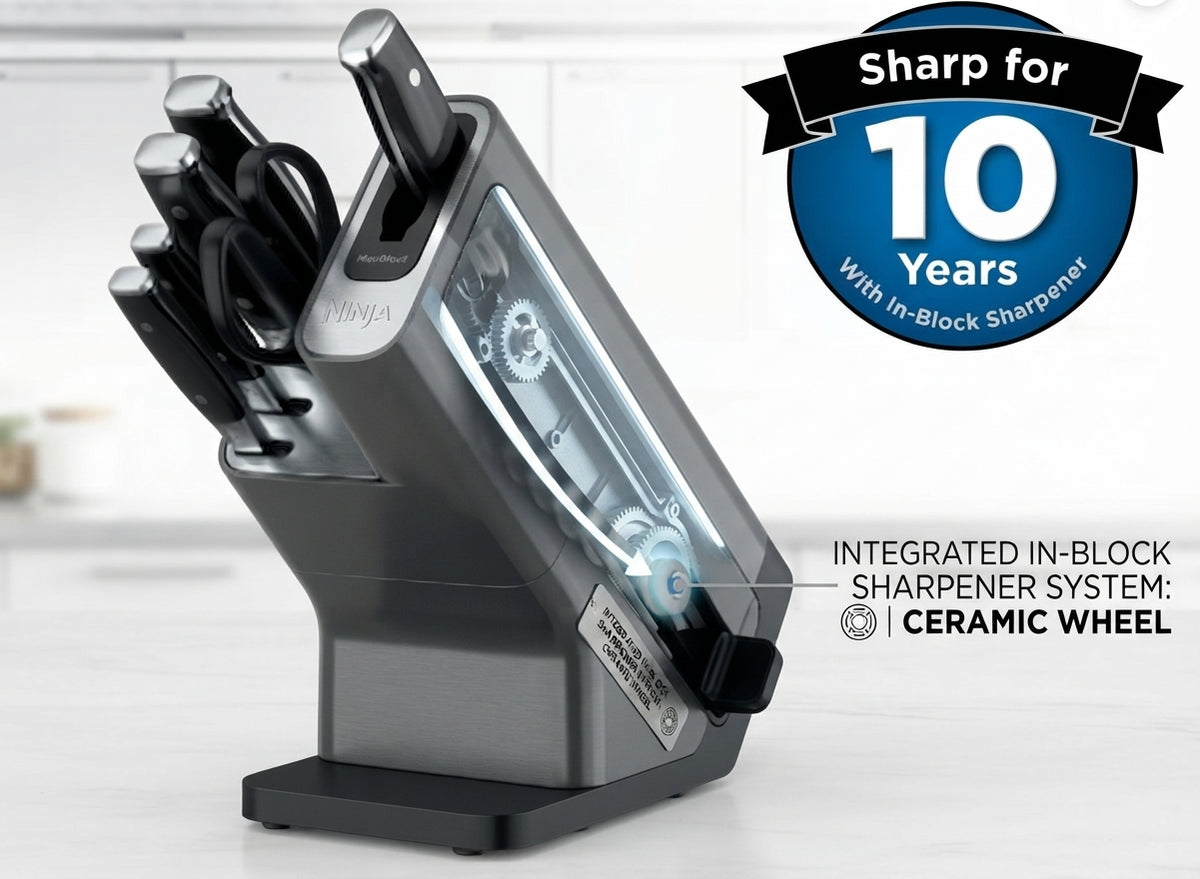 Ninja Foodi StaySharp Knife Block with Integrated Sharpener 6-Piece Set [K32006UK]