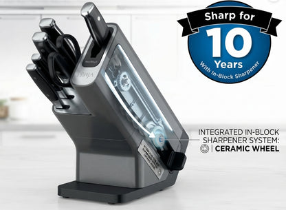 Ninja Foodi StaySharp Knife Block with Integrated Sharpener 6-Piece Set [K32006UK]