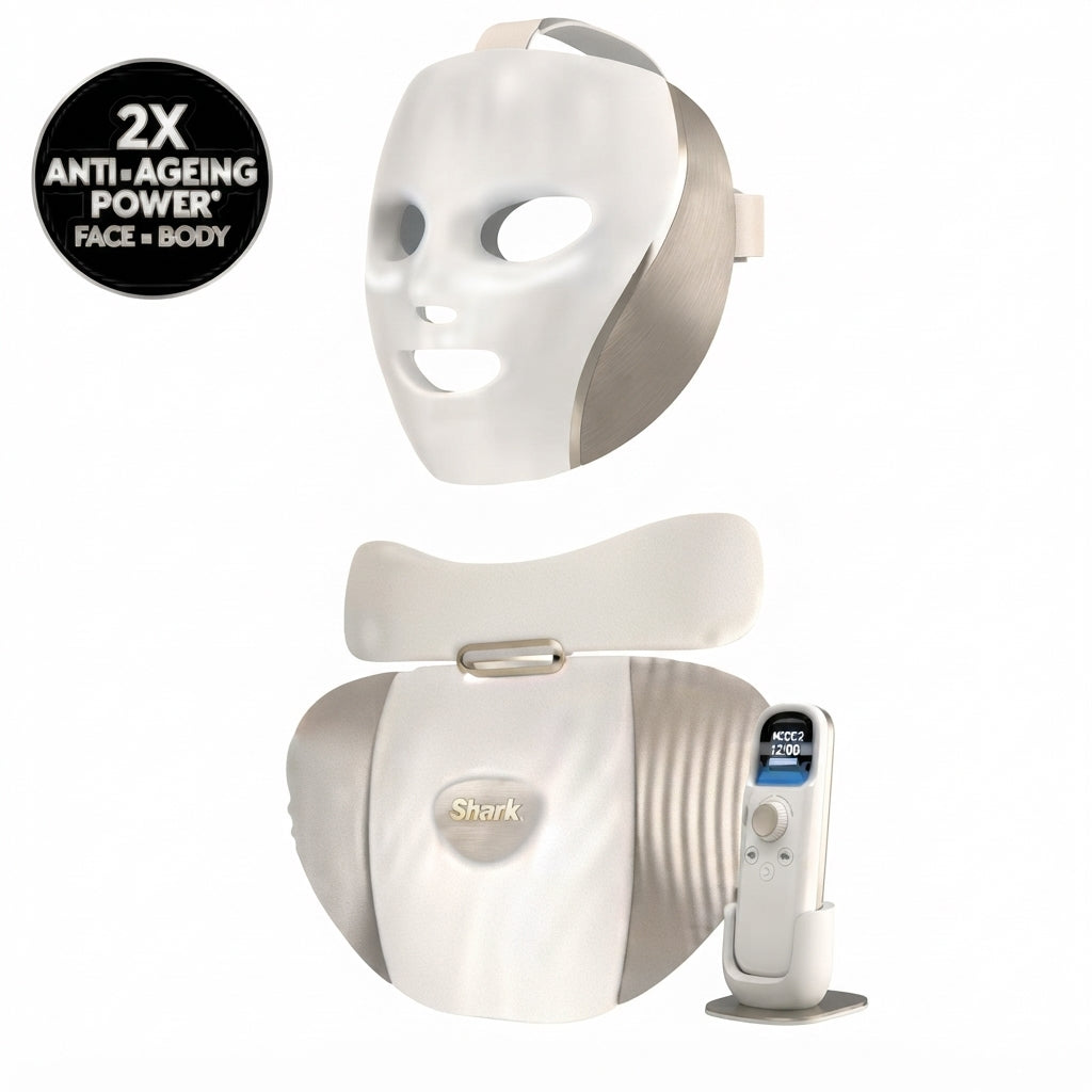 Shark CryoGlow Clinic LED Face + Body System - White Gold