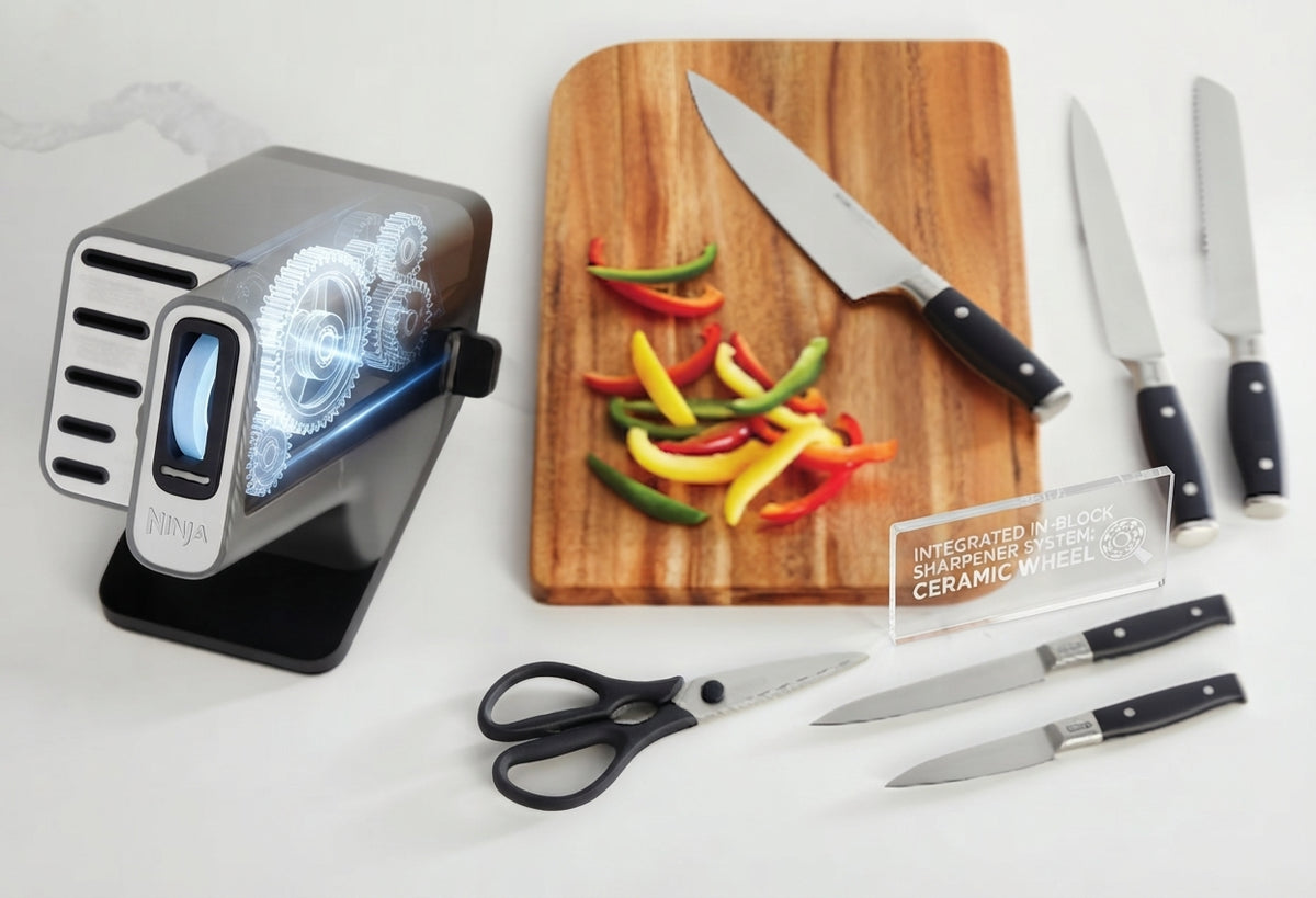 Ninja Foodi StaySharp Knife Block with Integrated Sharpener 6-Piece Set [K32006UK]