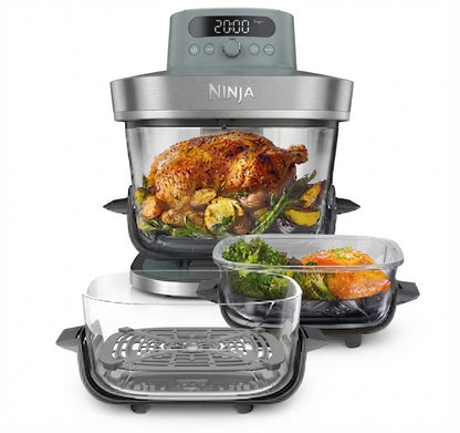 Ninja CRISPi PRO 7-in-1 Glass Air Fryer – Ash Grey Family Set