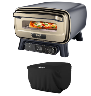 Ninja Artisan Electric Outdoor Pizza Oven & Air Fryer with Cover - Blue & Gold