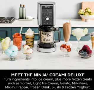 Ninja CREAMi Deluxe 10-in-1 Ice Cream and Frozen Drink Maker (4 Tub Bundle)