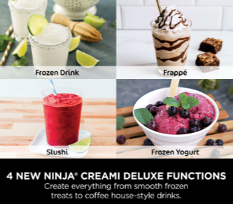 Ninja CREAMi Deluxe 10-in-1 Ice Cream and Frozen Drink Maker (4 Tub Bundle)