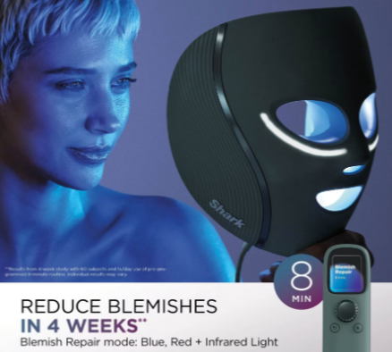 Shark CryoGlow Blemish Repair Mask with Charging Stand - Frosted Green