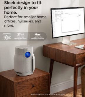 Shark BreatheClear Compact Air Purifier with NeverChange6 - Dove