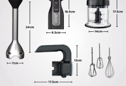 Ninja Foodi 3-in-1 Hand Blender, Hand Mixer & Chopper