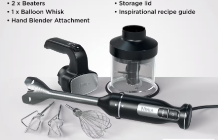 Ninja Foodi 3-in-1 Hand Blender, Hand Mixer & Chopper
