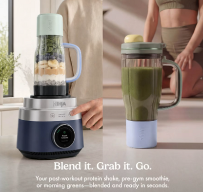 Ninja CrushBOSS 3-in-1 Kitchen System with Food Processor & Tumbler - Midnight Blue