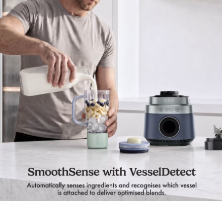 Ninja CrushBOSS 3-in-1 Kitchen System with Food Processor & Tumbler - Midnight Blue