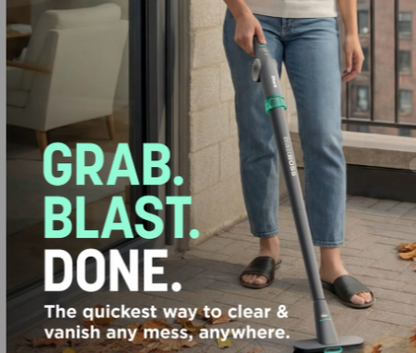 Shark BlastBoss All-in-One Air Blasting System with BlastBroom - Charcoal