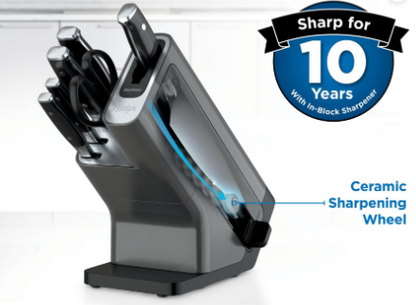 Ninja Foodi StaySharp Knife Block with Integrated Sharpener 6-Piece Set [K32006UK]