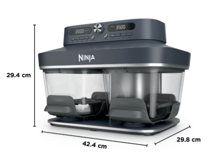 Ninja CRISPi DualZone 8-in-1 Function Glass Air Fryer - Cyberspace