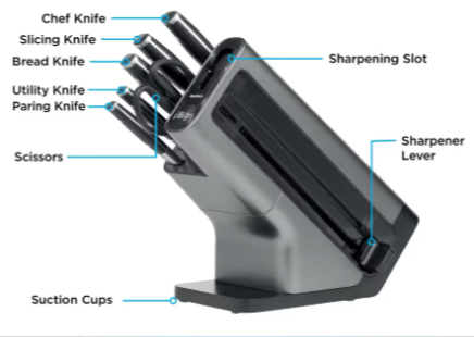 Ninja Foodi StaySharp Knife Block with Integrated Sharpener 6-Piece Set [K32006UK]
