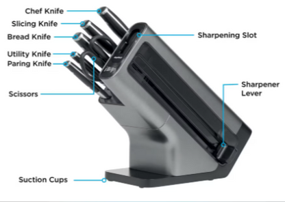 Ninja Foodi StaySharp Knife Block with Integrated Sharpener 6-Piece Set [K32006UK]