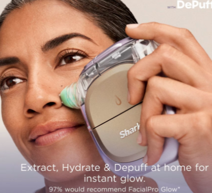 Shark FacialPro Glow & DePuffi At-Home Hydrating Facial System + Derm Detox & Hydro Infuse Replenishment Set