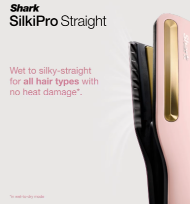 Shark SilkiPro Hair Straightener & Dryer with Storage Case - Rose Petal