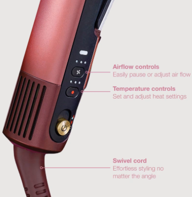 Shark SilkiPro Hair Straightener & Dryer with Storage Case - Rose Petal