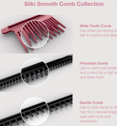 Shark SilkiPro Hair Straightener & Dryer with Storage Case - Rose Petal