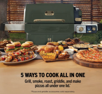 Ninja FlexFlame Outdoor Cooking System Ultimate 5-in-1 Bundle - Green & Gold