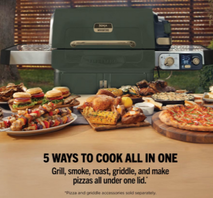 Ninja FlexFlame Outdoor Cooking System Ultimate 5-in-1 Bundle - Green & Gold
