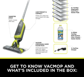 Shark VacMop 2-in-1 Cordless Vacuum Mop with Targeted Spray VM200UK