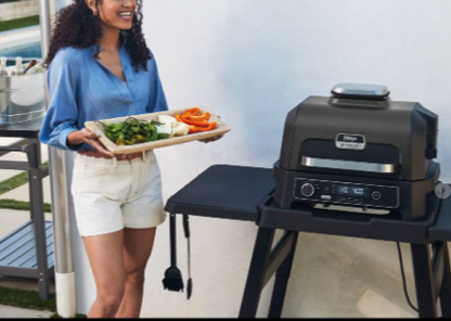 Ninja Woodfire Pro XL Electric BBQ Grill & Smoker with Stand & Cover